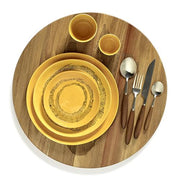 Feast 6.3" Sunny Yellow Black Swirl Bread and Butter Plate, set of 4 by Yotam Ottolenghi for Serax Bowls Serax