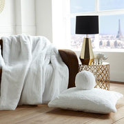 Faux Fur Throws by Evelyne Prelonge Paris Throws Evelyne Prelonge White 55" x 63"