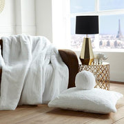 Faux Fur Throws by Evelyne Prelonge Paris Throws Evelyne Prelonge White 55" x 63" 