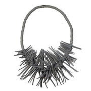 COLL145 Neo Neoprene Rubber Spike Necklace by Neo Design Italy Jewelry Neo Design Pearl Grey 