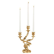 Louis XV Gold Plated 14" 3 Light Candelabra by Ercuis Candleholder Ercuis 