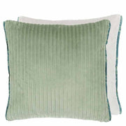 Cassia Cord 17" x 17" Square Velvet Throw Pillow by Designers Guild Throw Pillows Designers Guild Antique Jade - Green 