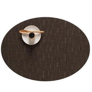 Chilewich: Bamboo Woven Vinyl Placemats, Set of 4 Placemat Chilewich Oval 14" x 19.25" Chocolate 