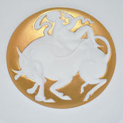 Limited Edition Porcelain and Gold Europa with Bull Bowl, 12" by Bjorn Wiinblad for Rosenthal Decorative Bowls Rosenthal