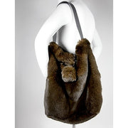Faux Fur Shoulder Bag by Evelyne Prelonge Paris Tote Bag Evelyne Prelonge Chocolate 