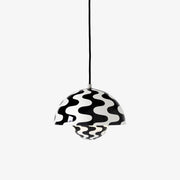 Verner Panton Classic Black and White Psychedelic Pendant &Tradition VP1 9.1" dia. 