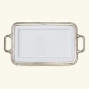 Gianna Rectangular Platter or Tray with Handles by Match Pewter Dinnerware Match 1995 Pewter Medium