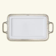 Gianna Rectangular Platter or Tray with Handles by Match Pewter Dinnerware Match 1995 Pewter Medium 