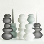 Cairn Short Glass Candle Holder, 8.5" by Pentagon Design for Nude Candleholder Nude