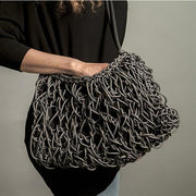 Neo26 Knotted & Twisted Neoprene Rubber Handbag by Neo Design Italy Handbag Neo Design Grey
