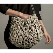 Neo53L Knitted Neoprene Rubber Handbag by Neo Design Italy Handbag Neo Design Ecru