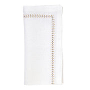 Herringbone Linen Napkins, Set of 4 by Kim Seybert Napkins Kim Seybert Gold & Silver