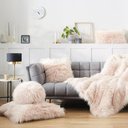 Faux Fur Throws by Evelyne Prelonge Paris Throws Evelyne Prelonge Himalayan Blush 55" x 63" 