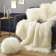 Faux Fur Throws by Evelyne Prelonge Paris Throws Evelyne Prelonge Himalayan Ivory 55" x 63"