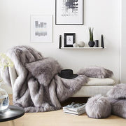 Faux Fur Blankets by Evelyne Prelonge Paris Blanket Evelyne Prelonge Himalayan Pearl 79" x 79" 