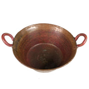Antique Heavy Hand Hammered Copper Round Bottomed Rustic Pot with Handles Pots & Planters Amusespot 