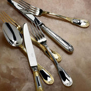 Empire Sterling Silver Gold Accented 8" Dinner Fork by Ercuis Flatware Ercuis