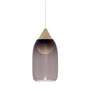 Liuku Pendant Lamp, Drop, Natural, 5.5" by Maija Puoskari for Mater Lighting Mater Pendant & Violet Gradient Glass Shade 