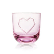 Pink 7 oz Love I Tumblers, Set of 2 by Rony Plesl for Ruckl Glassware Ruckl Pink