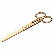 High Quality Shiny Chrome or 23k Gold Plated Finish Scissors by El Casco Craft & Office Scissors El Casco 23k Gold Plated Scissors 7" 