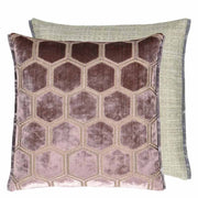 Manipur Square Velvet Throw Pillow by Designers Guild Throw Pillows Designers Guild Amethyst 17" x 17" 
