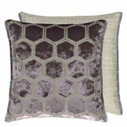 Manipur Square Velvet Throw Pillow by Designers Guild Throw Pillows Designers Guild Espresso 17" x 17" 