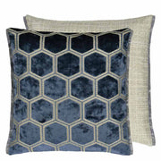 Manipur Square Velvet Throw Pillow by Designers Guild Throw Pillows Designers Guild Midnight 17" x 17" 