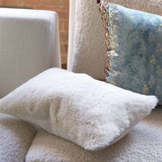 Mousson - Chalk 20" x 12" Rectangular Faux Sheepskin Throw Pillow by Designers Guild Throw Pillows Designers Guild 