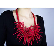 COLL145 Neo Neoprene Rubber Spike Necklace by Neo Design Italy Jewelry Neo Design Red 