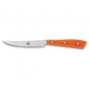 Compendio Steak Knives with Polished Blades and Lucite Handles, Set of 6 by Berti Knive Set Berti Orange Lucite 