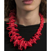 COLL10 Neo Neoprene Rubber Curly Necklace by Neo Design Italy Jewelry Neo Design Red 