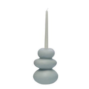Cairn Short Glass Candle Holder, 8.5" by Pentagon Design for Nude Candleholder Nude Opal Grey