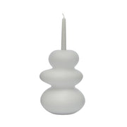 Cairn Short Glass Candle Holder, 8.5" by Pentagon Design for Nude Candleholder Nude Opal White