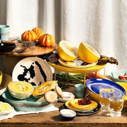 Feast 6.3" White Red Swirl Bread and Butter Plate, set of 4 by Yotam Ottolenghi for Serax Bowls Serax
