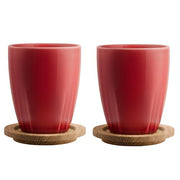 Bruk 11oz Porcelain Mugs, Set of 2 by Anna Ehrner for Kosta Boda Coffee & Tea Kosta Boda Bordeaux Red 
