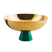 Madame Footed Bowl, PVD Gold with Green Base by Sambonet Centerpiece Sambonet 