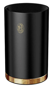 Classic Style Pencil Holder in Black Lacquer and Shiny 23k Gold Plated Finish by El Casco Pencil Cup El Casco 