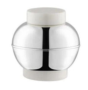 Volupte Low Canisters by Nino Bauti for St. James St. James Mini Nickel Plated Off White Resin
