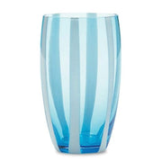 Gessato Aquamarine Blue Beverage Glass, 16 oz. Set of 2 by Zafferano Zafferano 