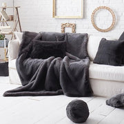 Faux Fur Throws by Evelyne Prelonge Paris Throws Evelyne Prelonge Smokey Grey 55" x 63"