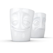 Faces Mugs 11.8 oz. Without Handles, Set of 2 Dinnerware Smile Germany Cheery & Baffled 