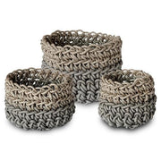 Canapa HD Round Neoprene Rubber and Hemp Basket, set of 3 by Neo Design Italy Baskets Neo Design