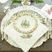 Natale Sprig 22" Square Linen Napkin, Set of 6 by Crown Linen Designs Cloth Napkins Crown Linen Designs 