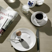 White Fluted Teacup and Saucer by Royal Copenhagen Dinnerware Royal Copenhagen 
