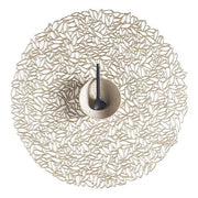 Petal Pressed Round Vinyl Placemats by Chilewich Set of 4 Placemat Chilewich Champagne