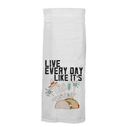 Live Every Day Like It's Taco Tuesday Kitchen Towel by Twisted Wares Tea Towel Twisted Wares