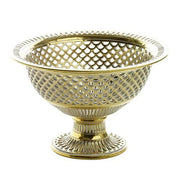 Gilded Pedestal Round Porcelain Basket or Bowl, 6.3" h. for Nymphenburg Porcelain Nymphenburg Porcelain