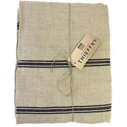 French Monogramme Linen Table Cloth, 110" x 68" by Thieffry Freres & Cie Table Cloth Thieffry Freres & Cie Black