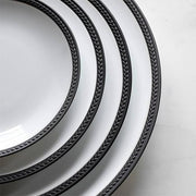 Soie Tressee Black Dinner Plate by L'Objet Dinnerware L'Objet 