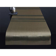 Chilewich: Tuxedo Stripe Woven Vinyl Runner 19" x 57" and 14" x 76", Silver CLEARANCE Placemat Chilewich Runner (14" x 76") Tux Stripe Gold